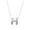 wholesale 999 Silver Fashionable and Luxurious Niche Design High-end Letter H Necklace with Mother-of-Pearl and Diamond Inlay for Collarbone-0-4