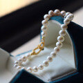 wholesale Metal material first, classic natural freshwater pearl bracelet 5A near-round Australian white pearl jewelry live supply-0-3