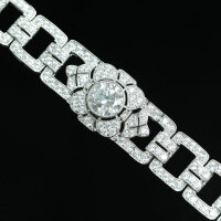 wholesale Gold-Plated 925 Silver Bracelet with High-Carbon Diamonds, White G Color, Art Deco Retro Versatile Jewelry for Women-White G 16cm