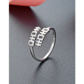 wholesale Sterling Silver Double Happiness Ring Women's Adjustable Vintage Chinese Style Xi Character Index Finger Ring Minimalist Dainty Band-0-0