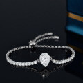 925 Silver Moissanite Teardrop Pear Simple Women's Bracelet Live Factory Direct-0-3