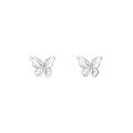 wholesale S925 Sterling Silver Korean-style Forest Butterfly Ear Studs For Women, Versatile, Fresh And Fashionable, Ideal For Sensitive Ears, Small And Exquisite-0-0