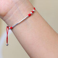 wholesale S925 Sterling Silver Bamboo Knot Small Red Cord Bracelet for Women, Literary and Versatile Design, Gift for Girlfriend or Friend-0-3