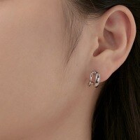 wholesale S925 sterling silver geometric heavy-duty designed versatile stylish minimalist earrings for women, trending in Japan and Korea-Gold DY110312-SG-NA>925 silver