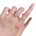 wholesale Metal S925 Silver Gold Plated 5*10mm Rectangular Old Cut Simulated Diamond Cut Ring Style-0-4