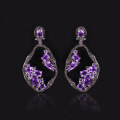 wholesale S925 sterling silver vintage old money style gemstone earrings with natural garnet and luxurious crystal earrings for women-0-4