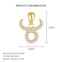 wholesale S925 Sterling Silver Cross-border Twelve Zodiacs Exquisite Personality Choker Necklace For Women, Light Luxury Fashion Pendant, European And American Versatile-A4146-Taurus/Single Pendant 925 Silver