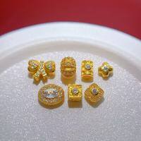 wholesale Gold-plated 925 ancient silver fittings with white rhinestone bow, clover, pumpkin spacer, and meteorite barrel beads for DIY accessories-1# one