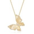 wholesale S925 Sterling Silver Gold-Plated Vintage Distressed Butterfly Pendant Necklace for Women, Minimalist and Versatile with a Touch of Luxury-0-4