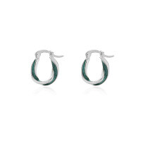 wholesale 925 Sterling Silver Distorted Irregular Enamel Earrings, French Retro Style-E2954-White Gold 925 Silver