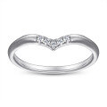 wholesale S925 Sterling Silver Hot-selling V-Shaped Zircon Inlaid Women's Wedding Ring Accessories for Daily Korean Style, Factory Direct Dropshipping-0-5