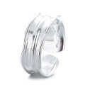 wholesale S925 Sterling Silver Ins-style Minimalist Irregular Wave Pattern Open Ring Versatile Fashion Luxury Band-0-4