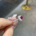 wholesale Metal: 925 Sterling Silver, Cross-Border Hot Selling 6*6mm Pigeon Blood Red Ruby Heart Ring for Women, Wholesale of European and American Jewelry-0-3