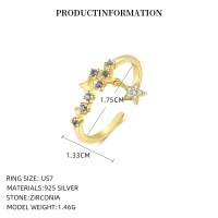 wholesale S925 Sterling Silver Cross-border Imitation Opal Tassel Star Moon Sun Necklace For Women, An。-K2392_White zirconium/spinel 119#_18K yellow plating_Mideo 7 925 silver