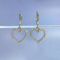 wholesale Sterling Silver New Hollow-Out Heart Earrings for Women, Viral Same Style Versatile Ear Wholesale-0-0