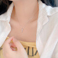 wholesale 925 Sterling Silver Korean Ins Minimalist Cone Geometric Pendant Collarbone Chain with an Advanced Feel-0-4