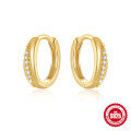 wholesale S925 Sterling Silver Double Row Diamond Inlaid Minimalist Fashion Ear Hoops,-0-9
