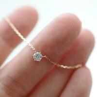 wholesale 14k Gold S925 Silver Classic Six-Prong Setting Single Zirconia Pendant Choker Necklace for Women-Gold 925 silver