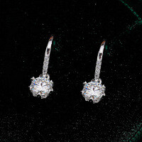 S925 Sterling Silver Moissanite Snowflake Earring Studs Factory Direct Jewelry Wholesale-50 points (Moissanite)  925 silver