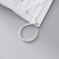 wholesale S925 silver sweet ins-style full diamond chain ring, fashionable and versatile adjustable pull ring R02552-0-4