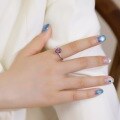 wholesale S925 Sterling Silver Cross-Border New Fashion Minimalist Cultured Alexandrite Ring, Trendy and Unique, Live Streaming Exclusive-0-1