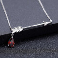 wholesale 925 Silver Archery Design Pendant Necklace with Unique Natural Garnet Gemstone-0-1