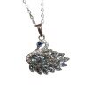 wholesale Metal material first: New natural aquamarine swan pendant for women, fashionably versatile, uniquely designed with a high-end feel aquamarine pendant necklace-0-4