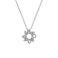 wholesale S925 Sterling Silver 0125 Korean Version Ins Niche Design Hollow-Out Set with Zircon Star Pendant Textured Necklace for Women-Platinum 925 silver