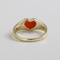 wholesale S925 sterling silver gold-plated Japanese-style 24 winter new natural red agate heart fashion high-end ring jewelry-0-3