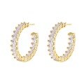 wholesale Metal full rhinestone C-shaped earrings for women, new trendy ins minimalist stud earrings for cross-border wholesale-0-4