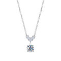 S925 Silver Moissanite V Letter Necklace for Women-0-3