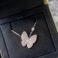 wholesale S925 Sterling Silver Butterfly Full Diamond Necklace for Women, Fashionable and Luxurious, Versatile with a High-End Feel, Choker Jewelry Wholesale-0-2