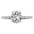 S925 Silver 3ct Moissanite Oval Solitaire Ring for Women-0-3