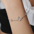 wholesale S925 Sterling Silver with Zircon Butterfly Bracelet, High-End Light Luxury Fashion Accessory, Niche Fairy Style Wholesale-0-1