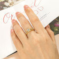 Zirconium Crossed Arms Light Luxury Cocktail Ring, Xiaohongshu Style-0-1