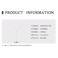 925 Silver Y-Tassel Pendant Necklace with Sparkling Moissanite Heart-Four-leaf clover tassel pendant [K gold]  925 silver