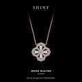 Sterling Silver Four-Leaf Clover Necklace, Versatile and Luxurious Cross-Chain TikTok Taobao Cross-Border Hit-0-4
