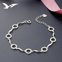 wholesale S925 silver rhinestone fashion tassel bracelet for women, elegant-Fashion Bracelet 925 Silver