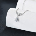 925 Silver Moissanite Collarbone Necklace with Tassel Pendant-0-0