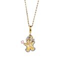 wholesale S925 Sterling Silver Red Moose Gingerbread Man Necklace, Two-Tone Design, Cute Adorable Soft and Exquisite Versatile Gift for Women-0-4