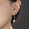 wholesale 925 Silver Trendy Moissanite Hoop Earrings for Women, High-End Luxury Style, Hypoallergenic, Colorfast, Circular Earrings-0-3