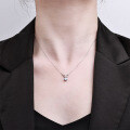 Sterling Silver Moissanite Waterdrop Wing Necklace, Women's Minimalist Pendant-0-2