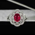 wholesale 925 Silver Jewelry New Synthetic Ruby Ring 1ct Oval 6*8 European and American Retro Light Luxury-0-1