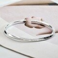 wholesale 999 Sterling Silver Möbius English Letter Couple Bracelet for Women, Minimalist and Versatile Adjustable Open Student Bangle-0-1