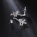wholesale S925 Silver New Creative Design Topaz Gemstone Earrings French Romantic Bow Natural Colored Gem Earrings-0-2