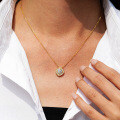 14K Gold Plated 925 Sterling Silver Square Moissanite Pendant Necklace for Women-0-1