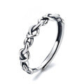 wholesale S925 Sterling Silver Minimalist Interwoven Heart Indie Singleism Aloof Style Luxury Delicate Index Finger Ring-0-4