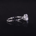 wholesale S925 Sterling Silver Solitaire 2 Carat Engagement Ring with Large Center Stone and Certificate, Set with Round Moissanite-0-2