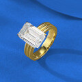 wholesale Metal: S925 Silver Gold Plated, Set with 8*12 Rectangular Pagoda, Zhuozhifan Jewelry Style,-0-1