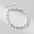 wholesale S925 Sterling Silver Sweet Girly Bow Domestic Bead Bracelet Princess Style Chaebol Heiress Bangle S7313-0-3